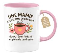 quotedazur Café-Croissant - Mug Mamie - Cadeau Annonce Grand-mère - Tasse Fête Des Grand-mères - Bon Comme Un Café