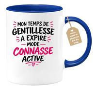 quotedazur Café-Croissant - Mug Mode Connasse Active - Bleu/Céramique | Mug humoristique pour ceux qui revendiquent leur côté sarcastique