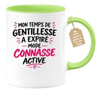 quotedazur Café-Croissant - Mug Mode Connasse Active - Vert/Céramique | Mug humoristique pour ceux qui revendiquent leur côté sarcastique