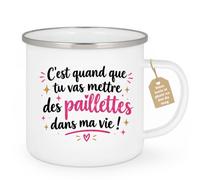 quotedazur Café-Croissant - Mug Paillettes Dans Ma Vie - Blanc/Emaille | Ajoutez des paillettes à vos moments café