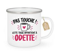 quotedazur Café-Croissant - Mug Pas Touche Tasse Odette - Blanc/Emaille | Propriétaire exclusive: tasse réservée à Odette