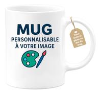 quotedazur Café-Croissant - Mug Personnalisable Avec Photo & Texte, Tasse À Café Personnalisée Prénom, Cadeau Anniversaire, Naissance, Collègue, Retraite