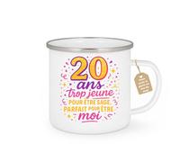 quotedazur Café-Croissant - Mug Personnalisable Texte Photo Tasse Cadeau Anniversaire 20 Ans 2005 Trop Jeune Pour Noël Être Sage Parfait Pour Être Moi - Blanc/Emaillé