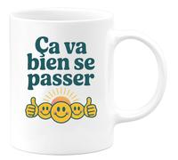 quotedazur Café-Croissant - Mug Personnalisable Texte Photo Tasse Cadeau Noël Ça Va Bien Se Passer - Blanc/Céramique
