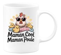 quotedazur Café-Croissant - Mug Personnalisable Texte Photo Tasse Cadeau Noël Maman Cool Maman Poule Future Anniversaire Fête Des Mères Annonce Naissance - Blanc/Céramique
