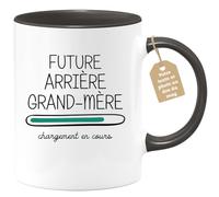 quotedazur Café-Croissant - Mug Personnalisable Texte Photo Tasse Cadeau Original Humour Noël Future Arrière- Grand-Mère 2025 Chargement En Cours - Noir/Céramique