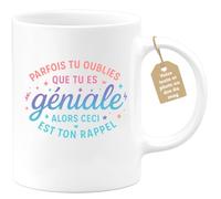 quotedazur Café-Croissant - Mug Personnalisable Texte Photo Tasse Cadeau Original Humour Noël Parfais Tu Oublies Que Tu Es Géniale Alors Ceci Est Ton Rappel - Blanc/Céramique