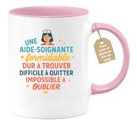 quotedazur Café-Croissant - Mug Personnalisé Aide- Soignante Formidable, Rare Et Inoubliable À Chérir Chaque Jour Cadeau Parfait Pour Tasse D'Aide- Soignante Dévouée Exceptionnelle - Rose/Céramique