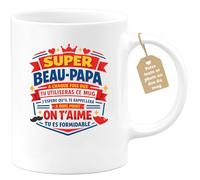 quotedazur Café-Croissant - Mug Personnalisé Beau-papa Texte Photo - Tasse Fête Des Pères Super Beau-papa À Chaque Fois Que Tu Utiliseras Ce Mug J'espère Qu'il Te Rappelera À Quel Point On T'aime, Tu
