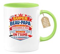 quotedazur Café-Croissant - Mug Personnalisé Beau-papa Texte Photo - Tasse Fête Des Pères Super Beau-papa À Chaque Fois Que Tu Utiliseras Ce Mug J'espère Qu'il Te Rappelera À Quel Point On T'aime, Tu