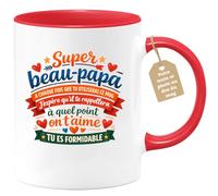 quotedazur Café-Croissant - Mug Personnalisé Beau-papa Texte Photo - Tasse Fête Des Pères Super Beau-papa À Chaque Fois Que Tu Utiliseras Ce Mug J'espère Qu'il Te Rappelera À Quel Point On T'aime, Tu