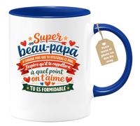 quotedazur Café-Croissant - Mug Personnalisé Beau-papa Texte Photo - Tasse Fête Des Pères Super Beau-papa À Chaque Fois Que Tu Utiliseras Ce Mug J'espère Qu'il Te Rappelera À Quel Point On T'aime, Tu
