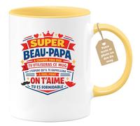 quotedazur Café-Croissant - Mug Personnalisé Beau-papa Texte Photo - Tasse Fête Des Pères Super Beau-papa À Chaque Fois Que Tu Utiliseras Ce Mug J'espère Qu'il Te Rappelera À Quel Point On T'aime, Tu