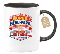 quotedazur Café-Croissant - Mug Personnalisé Beau-papa Texte Photo - Tasse Fête Des Pères Super Beau-papa À Chaque Fois Que Tu Utiliseras Ce Mug J'espère Qu'il Te Rappelera À Quel Point On T'aime, Tu