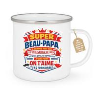 quotedazur Café-Croissant - Mug Personnalisé Beau-papa Texte Photo - Tasse Fête Des Pères Super Beau-papa À Chaque Fois Que Tu Utiliseras Ce Mug J'espère Qu'il Te Rappelera À Quel Point On T'aime, Tu