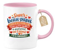 quotedazur Café-Croissant - Mug Personnalisé Beau-papa Texte Photo - Tasse Fête Des Pères Super Beau-papa À Chaque Fois Que Tu Utiliseras Ce Mug J'espère Qu'il Te Rappelera À Quel Point On T'aime, Tu