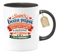 quotedazur Café-Croissant - Mug Personnalisé Beau-papa Texte Photo - Tasse Fête Des Pères Super Beau-papa À Chaque Fois Que Tu Utiliseras Ce Mug J'espère Qu'il Te Rappelera À Quel Point On T'aime, Tu