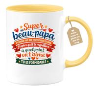 quotedazur Café-Croissant - Mug Personnalisé Beau-papa Texte Photo - Tasse Fête Des Pères Super Beau-papa À Chaque Fois Que Tu Utiliseras Ce Mug J'espère Qu'il Te Rappelera À Quel Point On T'aime, Tu