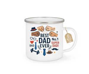 quotedazur Café-Croissant - Mug Personnalisé Best Dad Ever I Father Adam Louise Anna Léo No 1 Super Cadeau Parfait Pour Noël Papa Tasse Et - Blanc/Émaillé Futur Anniversaire Fête Des Pères