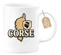 quotedazur Café-Croissant - Mug Personnalisé Corse Style Pour Passionnés De L'Île Et Café Cadeau Noël Avec Tasse D’Îles Voyage - Blanc/Céramique