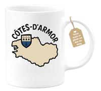 quotedazur Café-Croissant - Mug Personnalisé Côtes- D'Armor Du Département Breton Pour De Bretagne Et Patrimoine Local Cadeau Noël Tasse Région - Blanc/Céramique