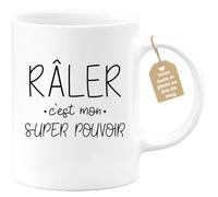 quotedazur Café-Croissant - Mug Personnalisé Humour Râler C'Est Mon Super Pouvoir - Cadeau Noël Original Drôle Tasse Femme Râleuse - Blanc/Céramique