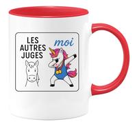 quotedazur Café-Croissant - Mug Personnalisé Les Autres Jugent, Moi Je Choisis Ma Voie Avec Confiance Cadeau Tasse Pour Noël Femme, Sympa Et Tendance - Rouge/Céramique