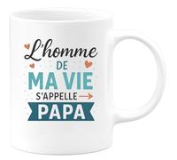 quotedazur Café-Croissant - Mug Personnalisé L'Homme De Ma Vie, C'Est Mon Papa Un Hommage Tendre Et Cadeau Tasse Pour Noël Attention Spéciale Futur Anniversaire - Blanc/Céramique