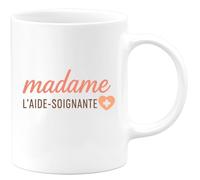 quotedazur Café-Croissant - Mug Personnalisé Madame Aide- Soignante Cadeau Femme Parfait Pour Soin Et Dévouement Tasse Noël Professionnelle Dévouée - Blanc/Céramique