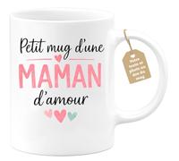 quotedazur Café-Croissant - Mug Personnalisé Maman Texte Photo - Tasse Fête Des Mères Petit Mug D'une Maman D'amour - Cadeau Drôle Mamounette - Blanc/céramique