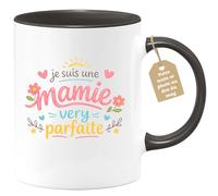 quotedazur Café-Croissant - Mug Personnalisé Mamie - Je Suis Une Mamie Very Parfaite - Cadeau Fête Des Grands Mères Noël Original - Noir/céramique