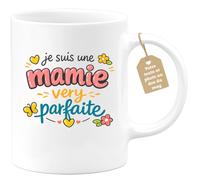 quotedazur Café-Croissant - Mug Personnalisé Mamie - Je Suis Une Mamie Very Parfaite - Cadeau Fête Des Grands Mères Noël Original - Blanc/céramique