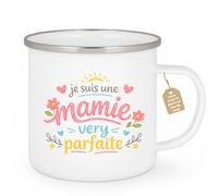 quotedazur Café-Croissant - Mug Personnalisé Mamie - Je Suis Une Mamie Very Parfaite - Cadeau Fête Des Grands Mères Noël Original - Blanc/emaille
