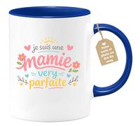 quotedazur Café-Croissant - Mug Personnalisé Mamie - Je Suis Une Mamie Very Parfaite - Cadeau Fête Des Grands Mères Noël Original - Bleu/céramique