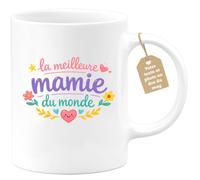 quotedazur Café-Croissant - Mug Personnalisé Mamie - La Meilleure Mamie Du Monde - Cadeau Fête Des Grands Mères Noël Original - Blanc/céramique