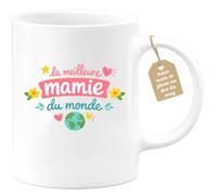 quotedazur Café-Croissant - Mug Personnalisé Mamie - La Meilleure Mamie Du Monde - Cadeau Fête Des Grands Mères Noël Original - Blanc/céramique