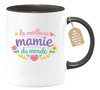 quotedazur Café-Croissant - Mug Personnalisé Mamie - La Meilleure Mamie Du Monde - Cadeau Fête Des Grands Mères Noël Original - Noir/céramique