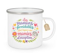 quotedazur Café-Croissant - Mug Personnalisé Mamie - Les Mamans Formidables Font Toujours Des Mamies D'exception - Cadeau Fête Des Grands Mères Noël Original - Blanc/emaille