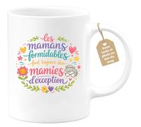 quotedazur Café-Croissant - Mug Personnalisé Mamie - Les Mamans Formidables Font Toujours Des Mamies D'exception - Cadeau Fête Des Grands Mères Noël Original - Blanc/céramique