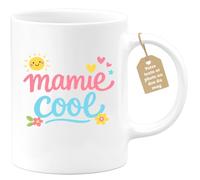 quotedazur Café-Croissant - Mug Personnalisé Mamie - Mamie Cool - Cadeau Fête Des Grands Mères Noël Original - Blanc/céramique