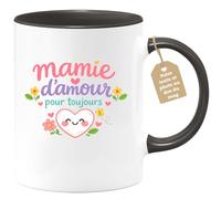 quotedazur Café-Croissant - Mug Personnalisé Mamie - Mamie D'amour Pour Toujours - Cadeau Fête Des Grands Mères Noël Original - Noir/céramique
