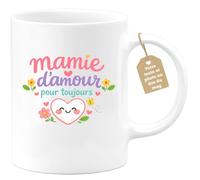 quotedazur Café-Croissant - Mug Personnalisé Mamie - Mamie D'amour Pour Toujours - Cadeau Fête Des Grands Mères Noël Original - Blanc/céramique