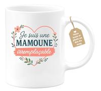 quotedazur Café-Croissant - Mug Personnalisé Mamoune Irremplaçable, Une Tasse Pour Femme Exceptionnelle Cadeau Noël Parfait Et - Blanc/Céramique