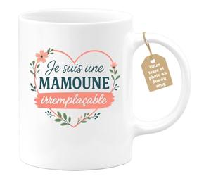 quotedazur Café-Croissant - Mug Personnalisé Mamoune Irremplaçable, Une Tasse Pour Femme Exceptionnelle Cadeau Noël Parfait Et - Blanc/Céramique