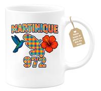 quotedazur Café-Croissant - Mug Personnalisé Martinique 972 Cadeau Parfait Pour Les Passionnés D’Île Noël Avec Tasse De - Blanc/Céramique