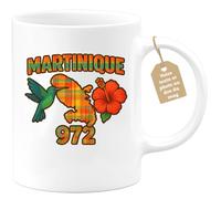 quotedazur Café-Croissant - Mug Personnalisé Martinique 972 Tasse Pour Passionnés D'Îles Et De Souvenirs Tropicaux Cadeau Noël Avec Tendance Tous Les - Blanc/Céramique