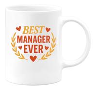 quotedazur Café-Croissant - Mug Personnalisé Meilleur Manager, Tasse Cadeau Pour Leader Inspirant Motivant Noël Et Travail - Blanc/Céramique