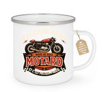 quotedazur Café-Croissant - Mug Personnalisé Moto - Tasse Je Ne Suis Pas Parfait Mais Je Suis Motard Et C'est Presque Pareil - Cadeau Motard Homme - Blanc/emaille