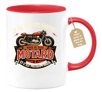 quotedazur Café-Croissant - Mug Personnalisé Moto - Tasse Je Ne Suis Pas Parfait Mais Je Suis Motard Et C'est Presque Pareil - Cadeau Motard Homme - Rouge/céramique