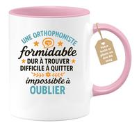 quotedazur Café-Croissant - Mug Personnalisé Orthophoniste Formidable, Dur À Trouver, Difficile Quitter, Impossible Oublier Cadeau Parfait Pour Tasse, Noël Exceptionnelle - Rose/Céramique